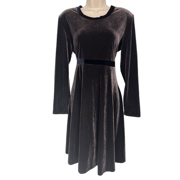 Size 12 VINTAGE VELVET VELOUR DRESS Fall‎ Winter Holiday Christmas Season Party - Picture 1 of 3